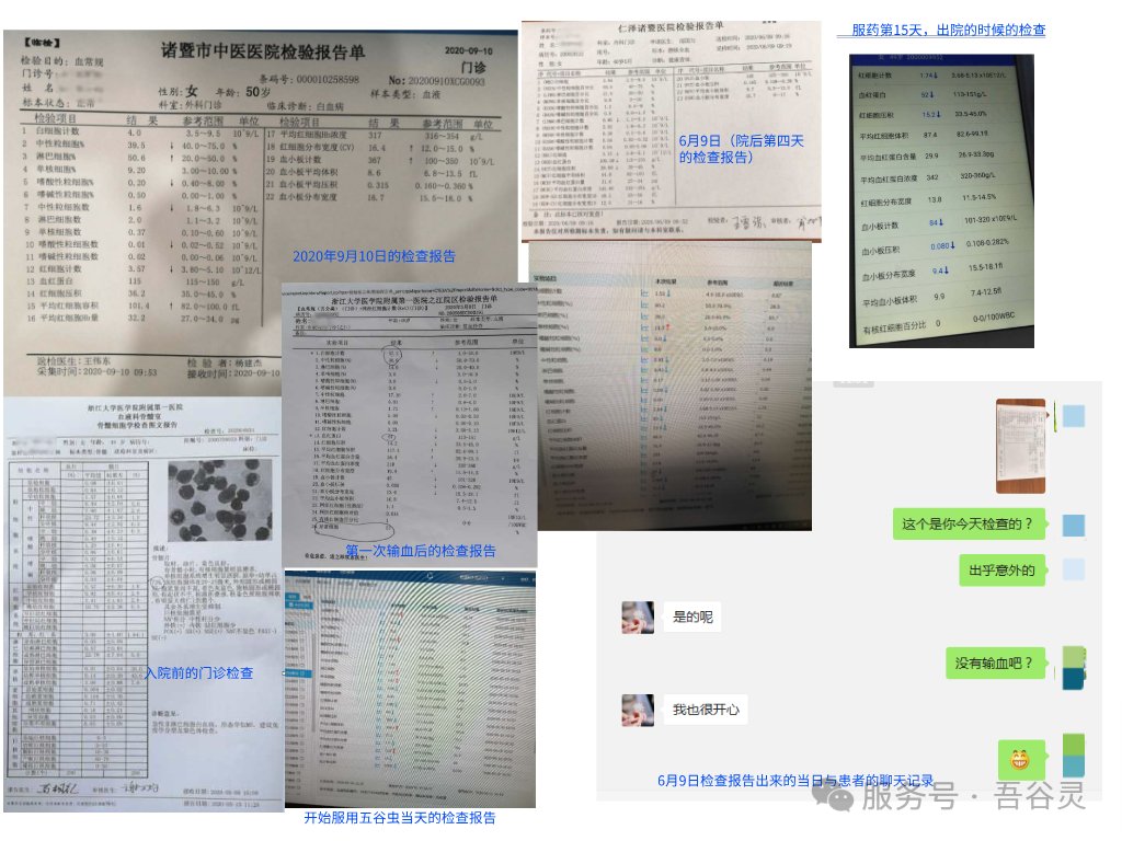 化疗联合五谷虫治疗后随访检查报告