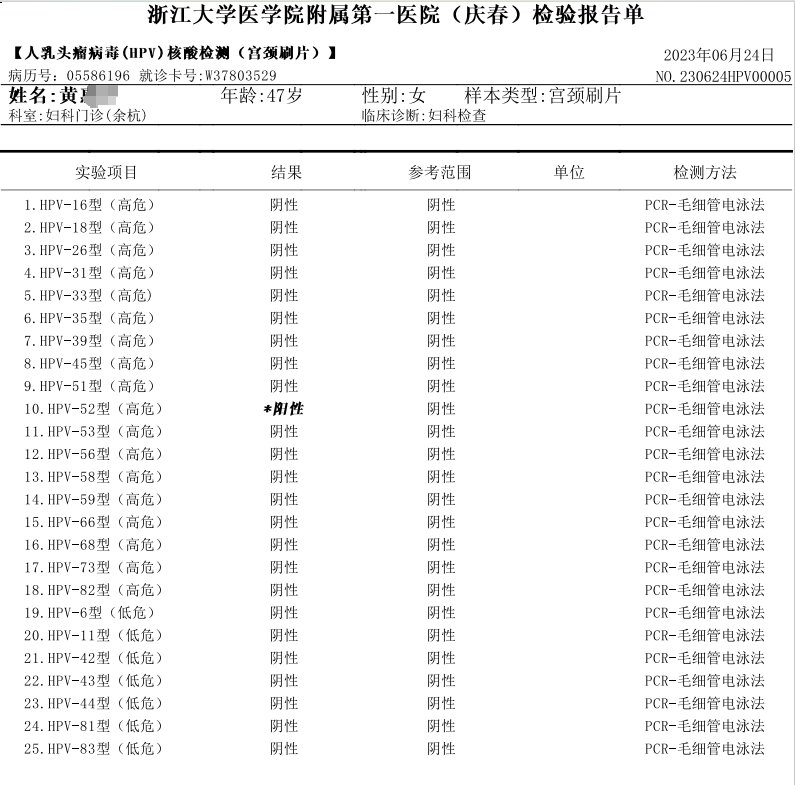 HPV-E6/E7 mRNA检测报告